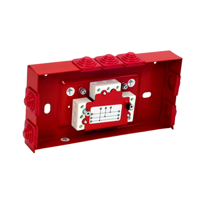 Rectangular fire protection box E90 3x3x4mm2 103x30x197mm red