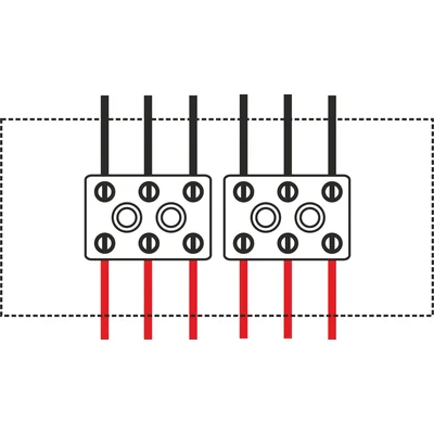 Rectangular fire protection box E90 pass-through 2x3x4mm2 103x30x197mm red
