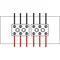 Rectangular fire protection box E90 pass-through 2x3x4mm2 103x30x197mm red