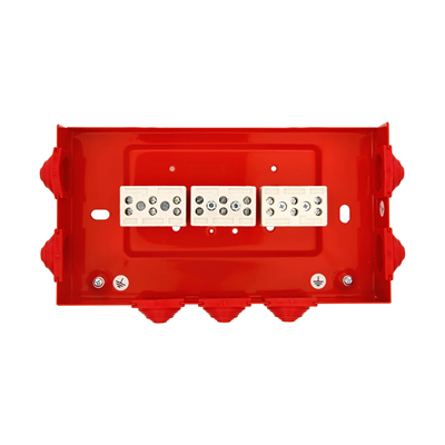 Rectangular fire protection box E90 pass-through 3x3x6mm2 125x36x225mm red