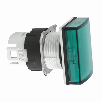 Rectangular green LED signal lamp