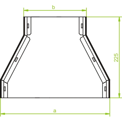 Reducción de doble carril, ancho 250 x 175 mm, alto 38 mm