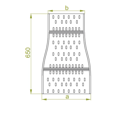 Reducción de doble carril, ancho 300 x 200 mm, alto 160 mm