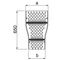 Reducción de doble carril, ancho 600 x 500 mm, alto 160 mm
