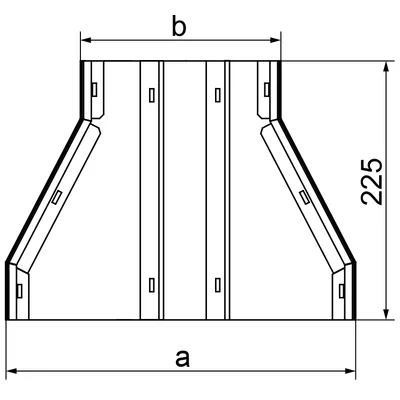 Reducción de doble vía, ancho 350 x 340 mm, alto 38 mm