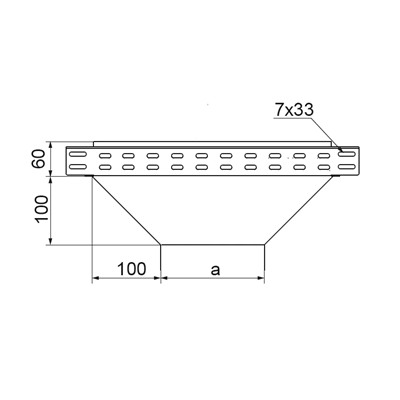 Reducing tee, TRP200H60