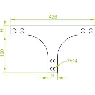 Reducing tee, TRRZP200H50