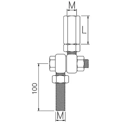 Réglage pour mâts de protection contre la foudre ; M12 /OC/