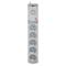 Regleta con fusible y sistema de protección contra sobretensiones profesional 5 tomas 2 puertos USB longitud 3m 10A 230V 2300W gris
