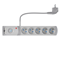 Regleta con fusible y sistema de protección contra sobretensiones profesional 5 tomas 2 puertos USB longitud 3m 10A 230V 2300W gris