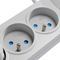 Regleta con fusible y sistema de protección contra sobretensiones profesional 5 tomas 2 puertos USB longitud 3m 10A 230V 2300W gris