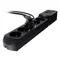 Regleta con fusible y sistema de protección contra sobretensiones profesional 5 tomas 2 puertos USB longitud 3m 10A 230V 2300W negro
