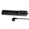 Regleta con fusible y sistema de protección contra sobretensiones profesional 5 tomas 2 puertos USB longitud 3m 10A 230V 2300W negro