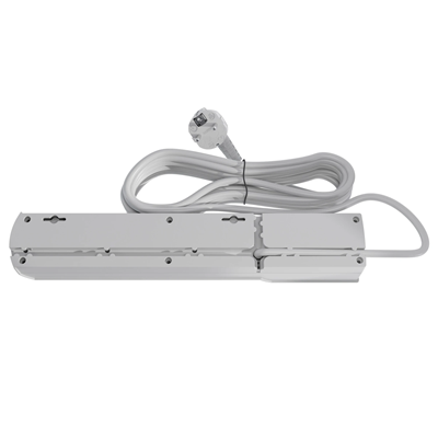 Regleta con fusible y sistema de protección contra sobretensiones profesional, 5 tomas, longitud 1,5 m, 10 A 230 V 2300 W, gris