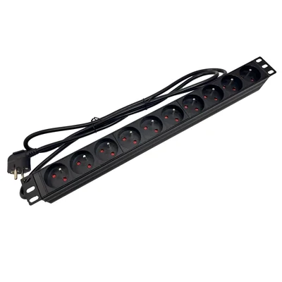 Regleta de 19 tomas de corriente de 230 V (tipo E - CEE 7/5), cable de 1,8 m CEE 7/7 ALANTEC