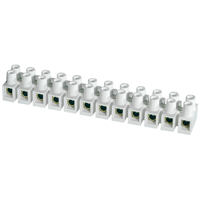Regleta de bornes roscada termoplástica 6mm2, 12 vías