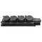 Regleta de cuatro enchufes de goma sin cable, 16A, 250V, tipo Schuko, negra, IP44