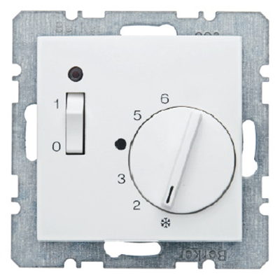 Regolatore della temperatura ambiente con contatto normalmente aperto, elemento centrale, interruttore e diodo 5-30 °C 230 V - Crema lucido