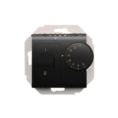 Régulateur de température Simon 54 WMDR-02xxxx-049 avec capteur interne (module) 16(2) A, 230 V~. Montage par vis ; noir