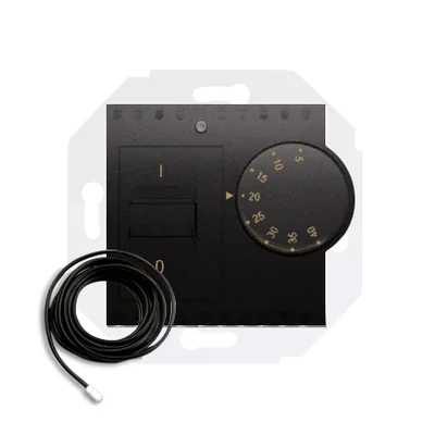 Regulátor teploty s externím čidlem (modul) 16A 230V antracit (metalický)