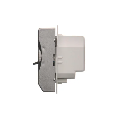 Regulátor teploty s vnitřním čidlem, 16A, 230V. Montáž objímky pro šrouby do krabice, nerez (metalický)