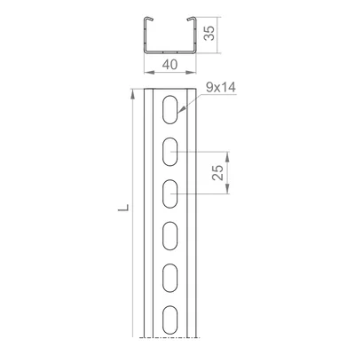 Reinforced C-profile, CWC40H35/3