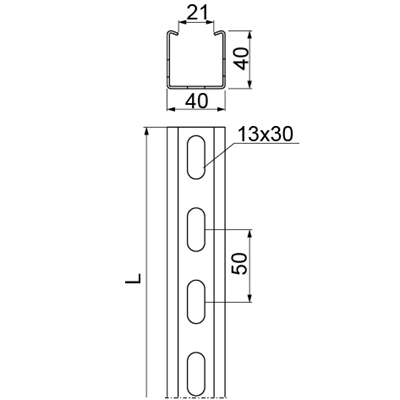 Reinforced C-profile, CWC40H40/6