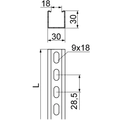 Reinforced C-profile, CWD30H30/3