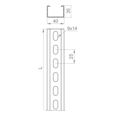 Reinforced C-profile, CWP40H35/3