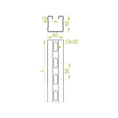 Reinforced channel, CWT40H40/3