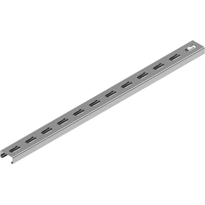 Reinforced galvanized channel section, length 0.2m, width 41mm, height 22mm