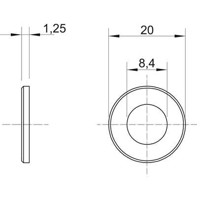 Reinforced washers 8.4X20 GALVANIZED