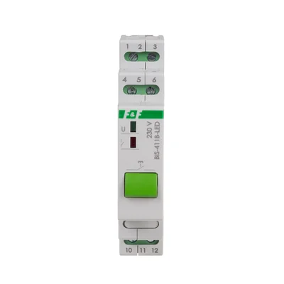 Relais bistable BIS-411B-LED avec bouton de commande manuelle, pour rail DIN, avec relais de courant d'appel 160 A/20 ms