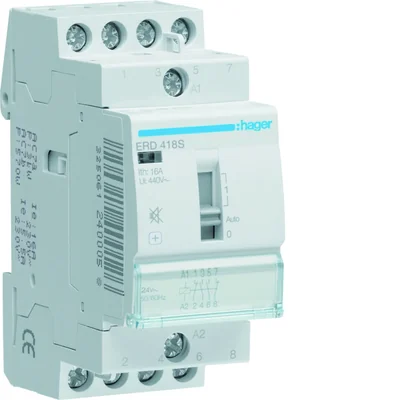 Relais d'installation électromagnétique silencieux 24V AC/DC 2NO+2NC 16A