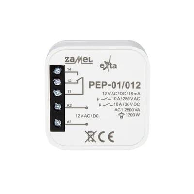 RELAIS ÉLECTROMAGNÉTIQUE 12 VCA/CC, 10 A TYPE : PEP-01/012