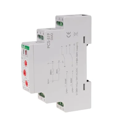Relais temporisé 10 fonctions contacts 2P Universel 24V ou 230V PCS-519 DUO