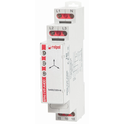 Relay for AC voltage supervision in a 3-phase network RPN-1VF-A400 400V AC 1P AgSnO2 12A / 250V AC