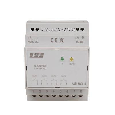 Relay output expansion module with MODBUS RTU output