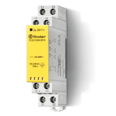 Relay with mechanically coupled contacts 2 NO + 1 NC; 10A; 110V DC; screw terminal