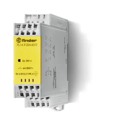 Relay with mechanically coupled contacts 3 NO + 1 NC; 6A; 24V DC; spring terminal