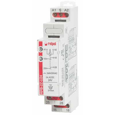 Relé biestable 24V AC/DC 2Z AgSnO2 8A / 250V AC