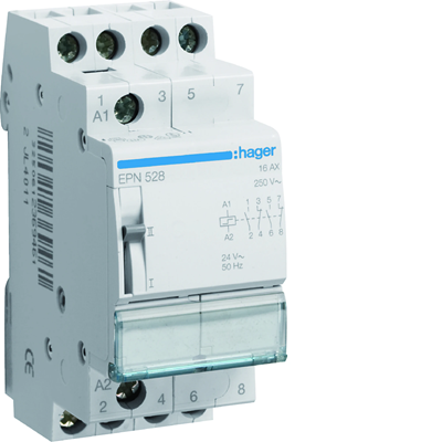 Relé biestable 24VAC/12VDC 2NO+2NC 16A