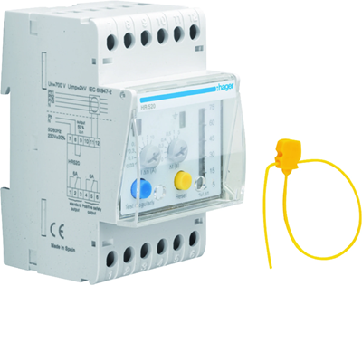 Relé de corriente residual 0,03-10A, retardo ajustable, 50% LED