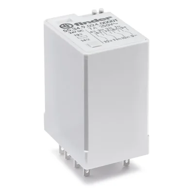 Relè industriale miniaturizzato 4P; 7A; 24V CC; versione per trazione