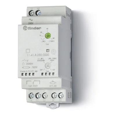 Реле сутінкове модульне з датчиком 1P 16A 230V AC 1-80/30-1000lx IP20/IP54