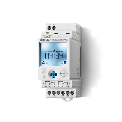 Reloj semanal NFC 2P 16A IP20 230V AC/DC