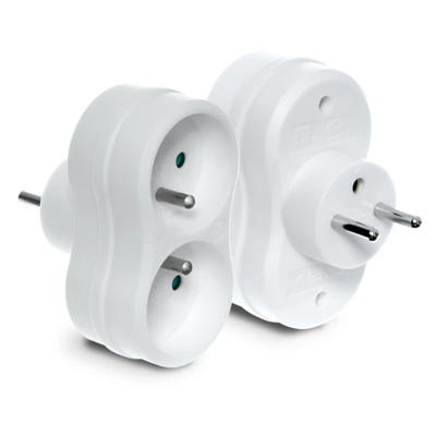 Repartidor doble 2x2P+Z bis 16A 250V blanco