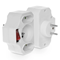 Repartidor triple con interruptor bis 1X2P+Z 2X 2P-blanco plano