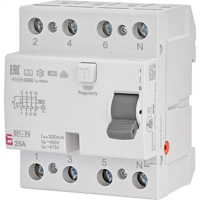 Residual current circuit breaker EFI6-P4 AC 40/0.03 6kA 4-pole