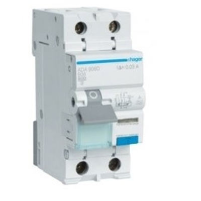 Residual current circuit breaker with overcurrent. C/6kA,16A,300mA,2pole type A